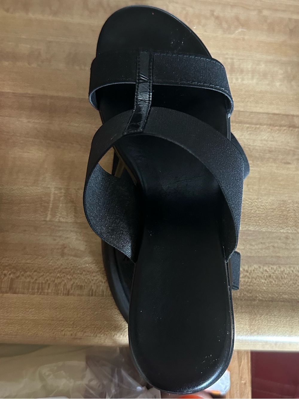 Black Women's Slip-On Crisscross Sandal